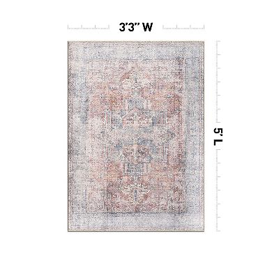 World Rug Gallery Vintage Transitional Boho Machine Washable Area Rug