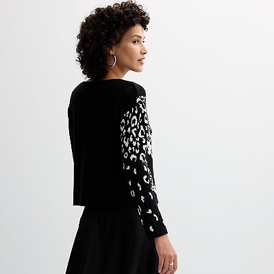 Kohls leopard sweater best sale