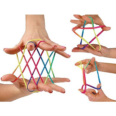 Zummy Colorful Rainbow Cradle String Game Finger Twister, 3 pieces Set