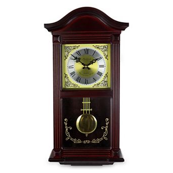 Bedford Clock Collection 22 Inch Wall Clock In Mahogany Cherry Oak Wood