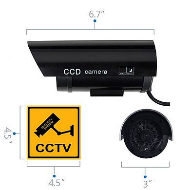 ZTECH CCTV Security Camera With a RED Flashing Light,9.5x9.5x7cm