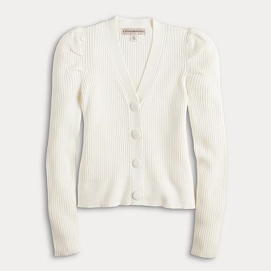 Women's Catherine Malandrino Button Front Ribbed Cardigan Sweater