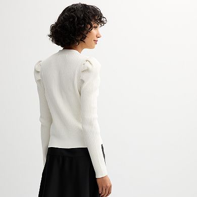 Women's Catherine Malandrino Button Front Ribbed Cardigan Sweater