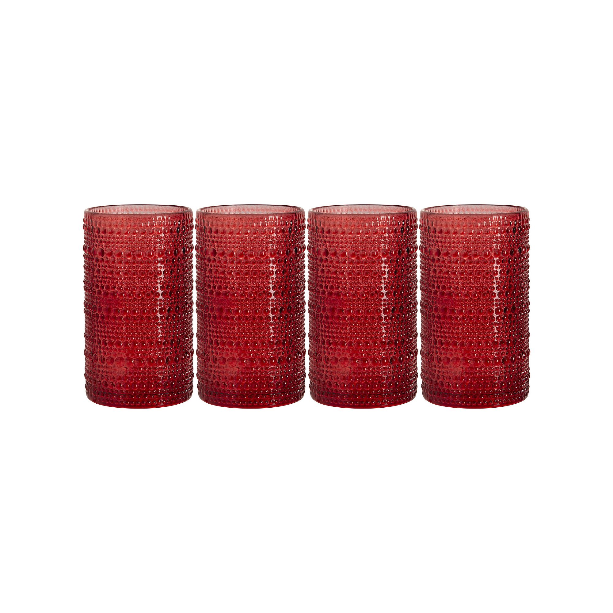 Home Essentials Halo 4-pc. Highball Glass Set, Red