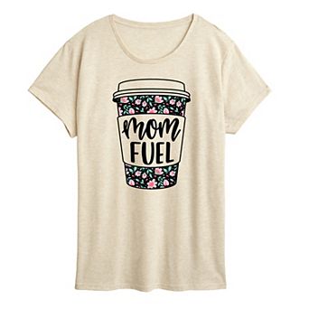 Women's Mom Fuel Floral Coffee Graphic Tee