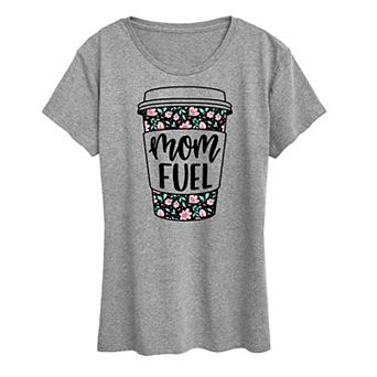 Women's Mom Fuel Floral Coffee Graphic Tee
