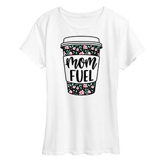 Women's Mom Fuel Floral Coffee Graphic Tee