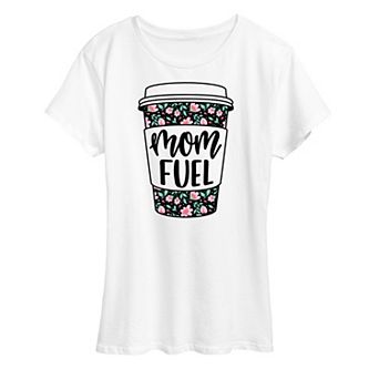 Women's Mom Fuel Floral Coffee Graphic Tee