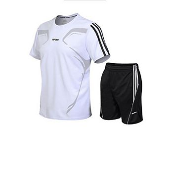 Braveman Men's Active Workout 2 pc T-shirt And Athletic Shorts Set