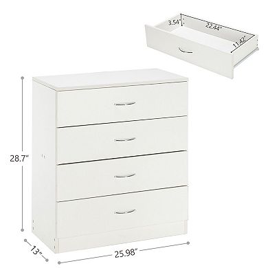 Wood Simple 4-drawer Storage Dresser Chest