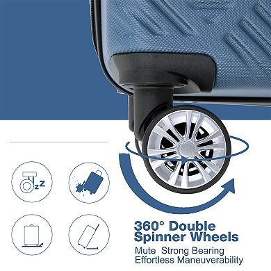 2pcs Luggage Sets Abs Lightweight Suitcase, Spinner Wheels