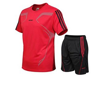 Braveman Men's Active Workout 2 pc T-shirt And Athletic Shorts Set