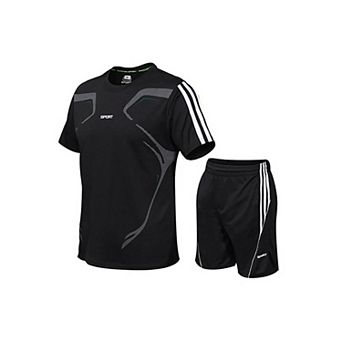 Braveman Men's Active Workout 2 pc T-shirt And Athletic Shorts Set