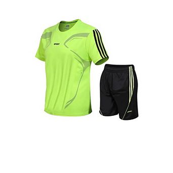 Braveman Men's Active Workout 2 pc T-shirt And Athletic Shorts Set
