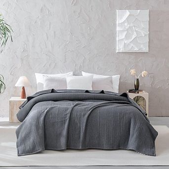 Cozy Cotton Jersey Blanket, Quilted Bedspread, Soft Coverlet