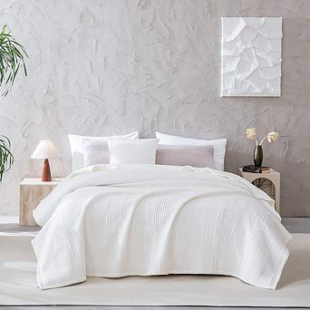 Cozy Cotton Jersey Blanket, Quilted Bedspread, Soft Coverlet