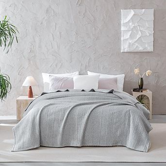 Cozy Cotton Jersey Blanket, Quilted Bedspread, Soft Coverlet