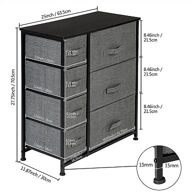 7-drawer Fabric Dresser Tower 4 Tier Storage Organizer With Steel Frame