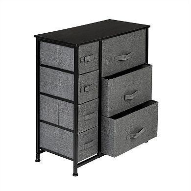 7-drawer Fabric Dresser Tower 4 Tier Storage Organizer With Steel Frame