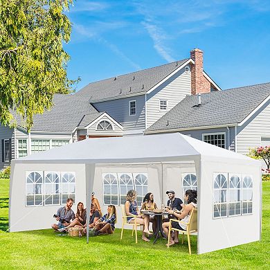10'x20' Outdoor Party Tent With 4 Removable Sidewalls, Waterproof Canopy Patio Wedding Gazebo