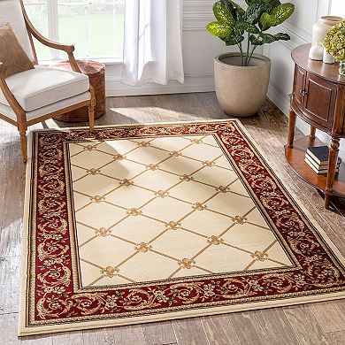 Well Woven Fleur De Lis Traditional Area Rug