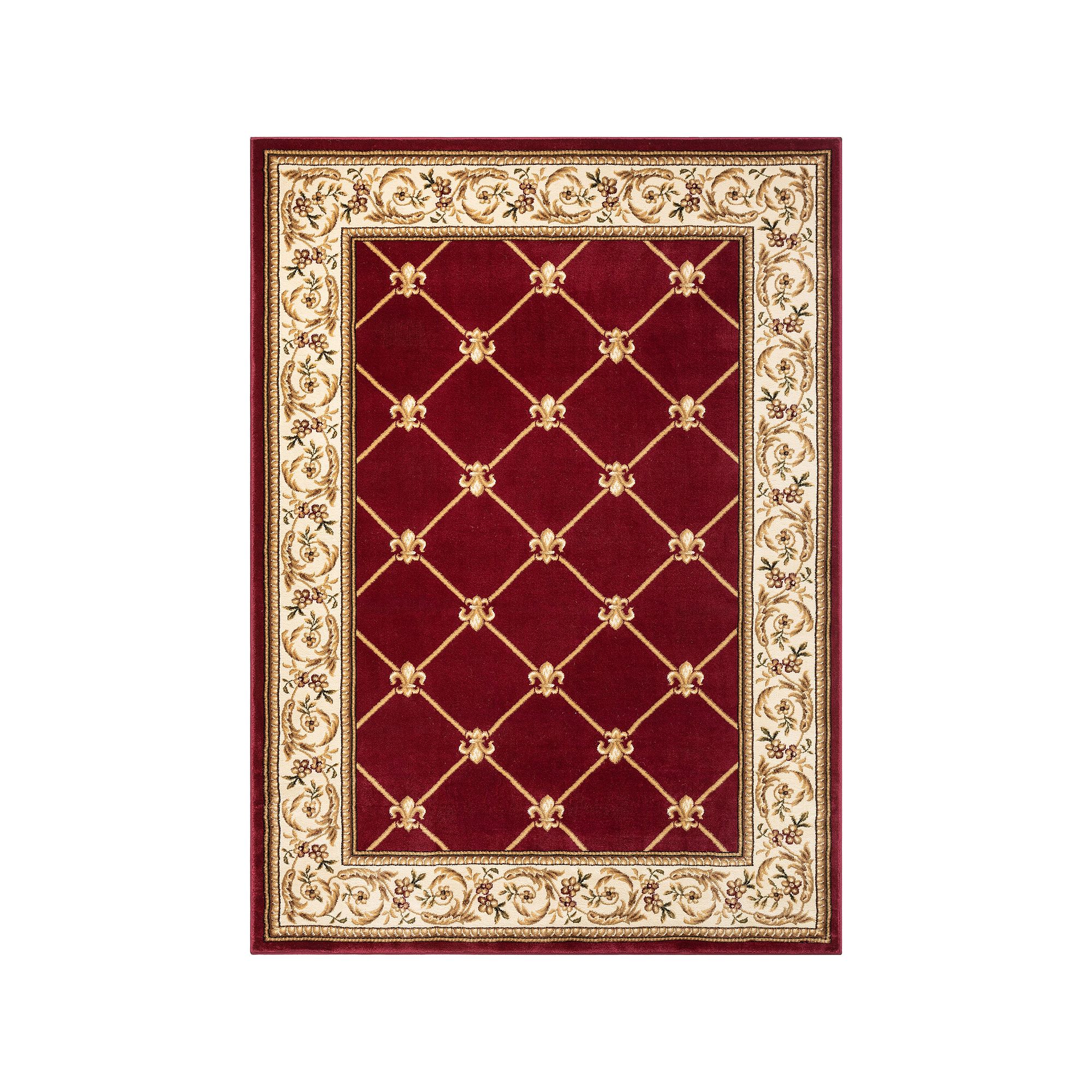 36204 Well Woven Fleur De Lis Traditional Area Rug, Red sku 36204