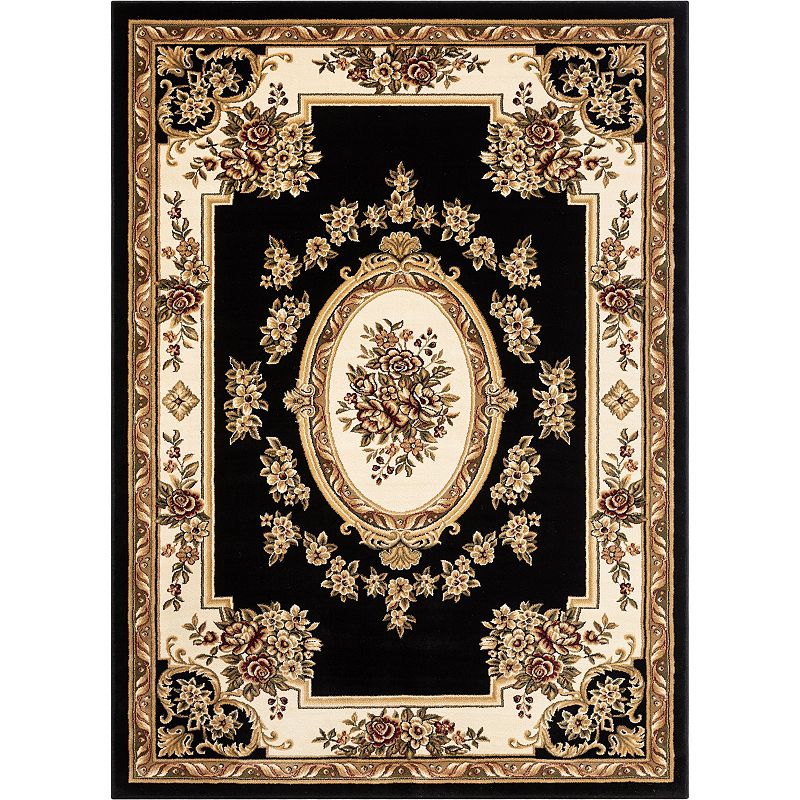 Well Woven Timeless Le Petit Palais Medallion Oriental Black 2 7  x 12  Runner Area Rug