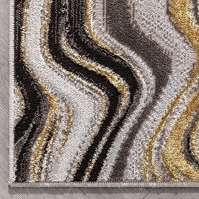 Well Woven Fairmont Warren Grey Modern Abstract Area Rug