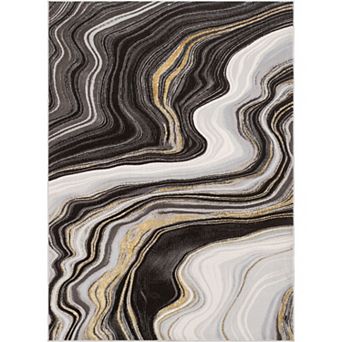 Well Woven Fairmont Warren Grey Modern Abstract Area Rug