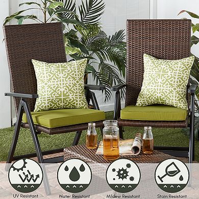 Greendale Home Fashions PE Wicker Outdoor Reclining Chair with Pad