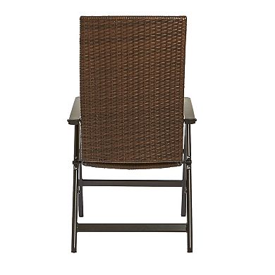 Greendale Home Fashions PE Wicker Foldable Outdoor Reclining Chair