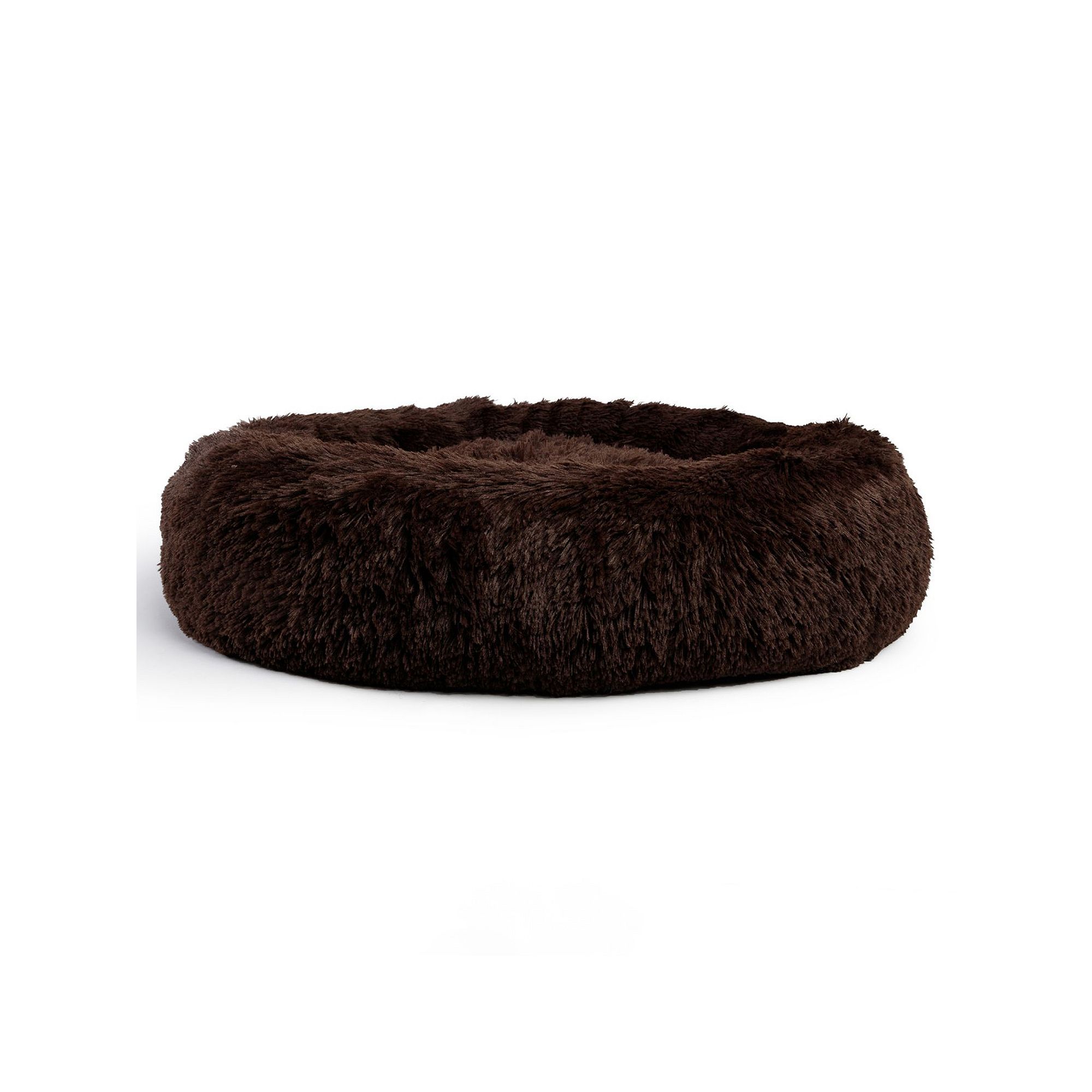 Best Friends bySheri Donut Shag Pet Bed, Dark Brown