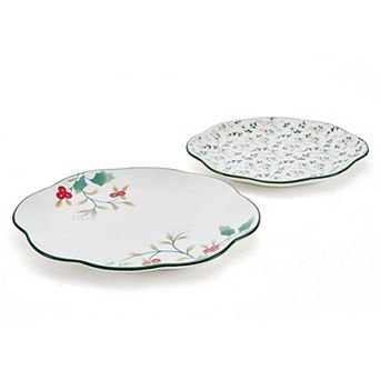 Pfaltzgraff Winterberry 10 in & 12 in Serving Plates 2 pc Set