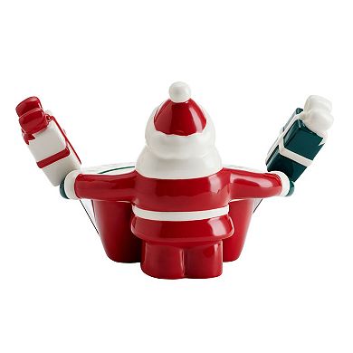 Pfaltzgraff Winterberry Santa Dip Bowl & Spreaders Set