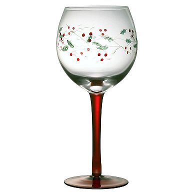 Pfaltzgraff Winterberry 4 pc. Hand Painted Wine Goblet Set
