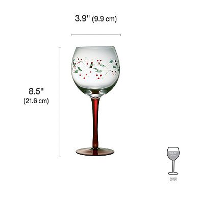 Pfaltzgraff Winterberry 4 pc. Hand Painted Wine Goblet Set