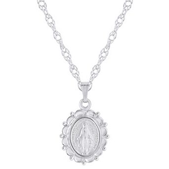 Celebration Gems 14k Gold Over Silver Oh Mary Conceived Medallion Pendant Necklace