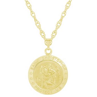 Celebration Gems Sterling Silver Saint Christopher Medallion Pendant Necklace