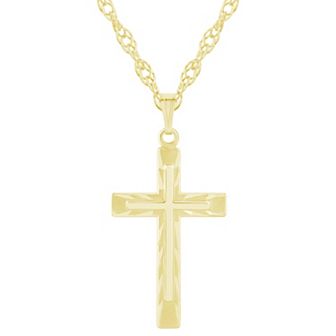 Celebration Gems 14k Gold Over Silver Cross Pendant Necklace