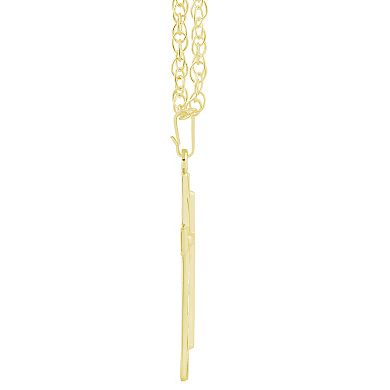 14k Gold Over Silver Cross Pendant Necklace