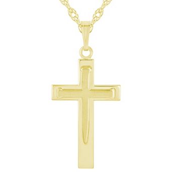 Celebration Gems 14k Gold Over Silver Cross Pendant Necklace
