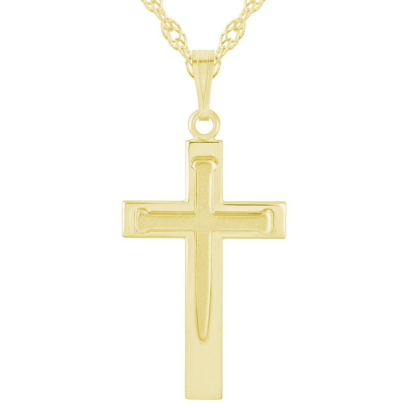 Celebration Gems 14k Gold Over Silver Cross Pendant Necklace, Women's, 