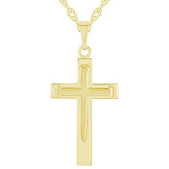 Celebration Gems 14k Gold Over Silver Cross Pendant Necklace