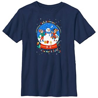 Boys 8-20 Husky Blippi Togetherness Is Fun Snow Globe Graphic Tee