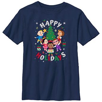 Boys 8-20 Husky Coco Melon Happy Holidays Crewneck Graphic Tee