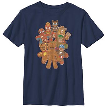 Boys 8-20 Husky Marvel Avengers Gingerbread Heroes Crewneck Tee