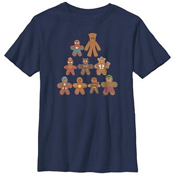 Boys 8-20 Husky Marvel Avengers Gingerbread Heroes Tree Graphic Tee