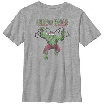 Boys 8-20 Husky Marvel Hulk Deck The Halls Graphic Tee