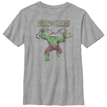Boys 8-20 Husky Marvel Hulk Deck The Halls Graphic Tee