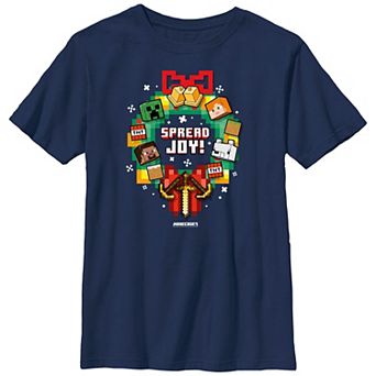 Boys 8-20 Husky Minecraft Spread The Holiday Joy Graphic Tee